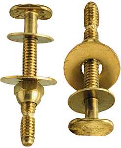 Plumb Pak PP830-49 Bolt Set, 1/4 x 2-1/4 in Dimensions, Snap-Off, Brass