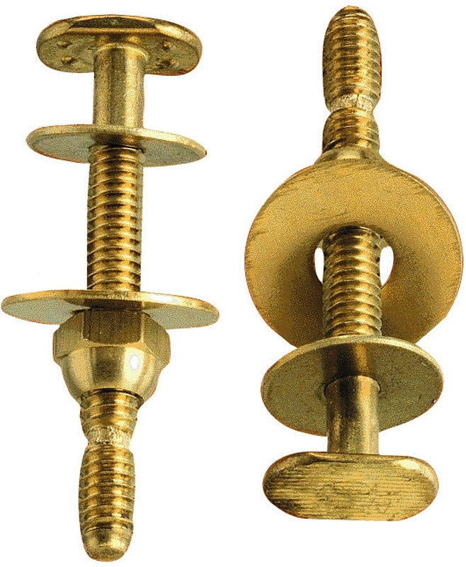 Plumb Pak PP830-49 Bolt Set, 1/4 x 2-1/4 in Dimensions, Snap-Off, Brass