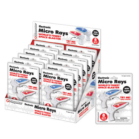 Playmaker Toys Micro Rays Space Blaster Toy 2 pc, Pack of 12