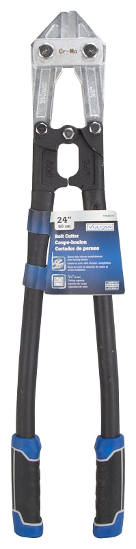 Vulcan JL-WD-0624 Bolt Cutter, 8 mm Cutting Capacity, Chrome Molybdenum Steel Jaw, 24 in OAL, Black/Blue Handle
