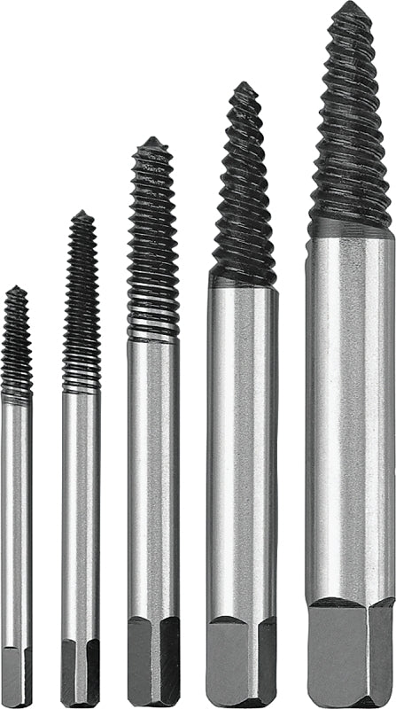 Black+Decker 16270 Screw Extractor Set, 5-Piece, Black/Silver