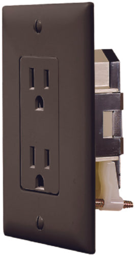 BLK DUAL OUTLET W/COV-PLATE
