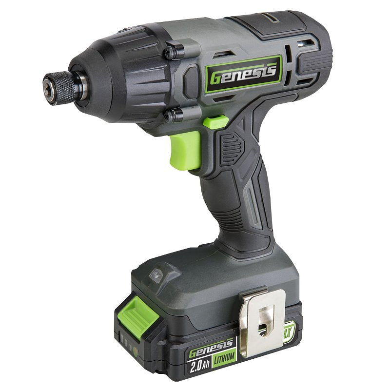 Genesis G20 MAX GLID20B Impact Driver, Battery Included, 20 V, 2 Ah, 1/4 in Drive, Hex Drive, 0 to 3600 ipm