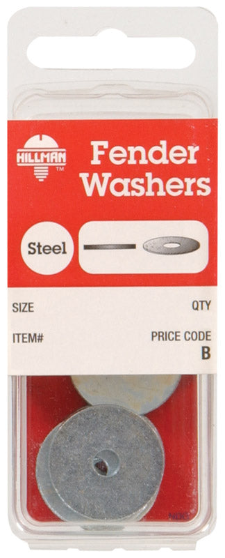 HILLMAN Zinc-Plated Steel 3/16 in. Fender Washer 4 pk, Pack of 10