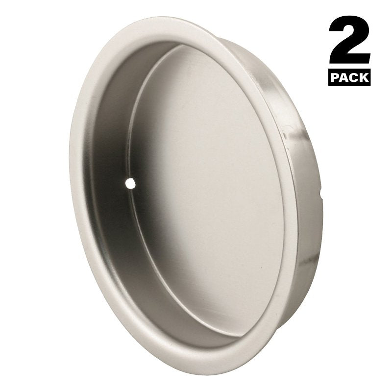 Prime-Line N 7206 Door Pull, 2 in Dia, 5/16 in D, Steel, Satin Nickel