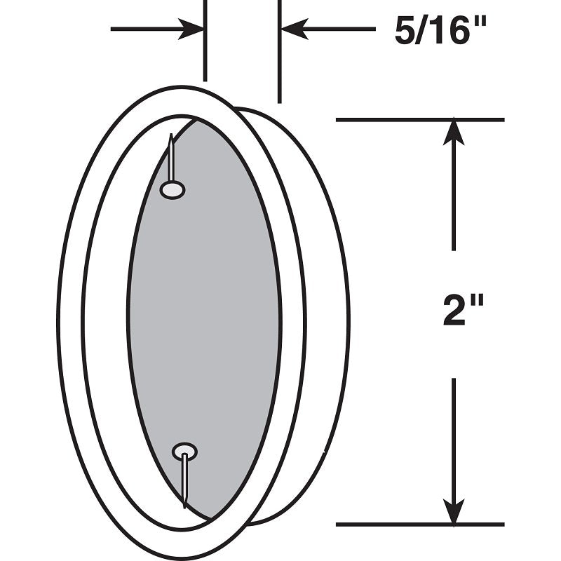 Prime-Line N 7206 Door Pull, 2 in Dia, 5/16 in D, Steel, Satin Nickel