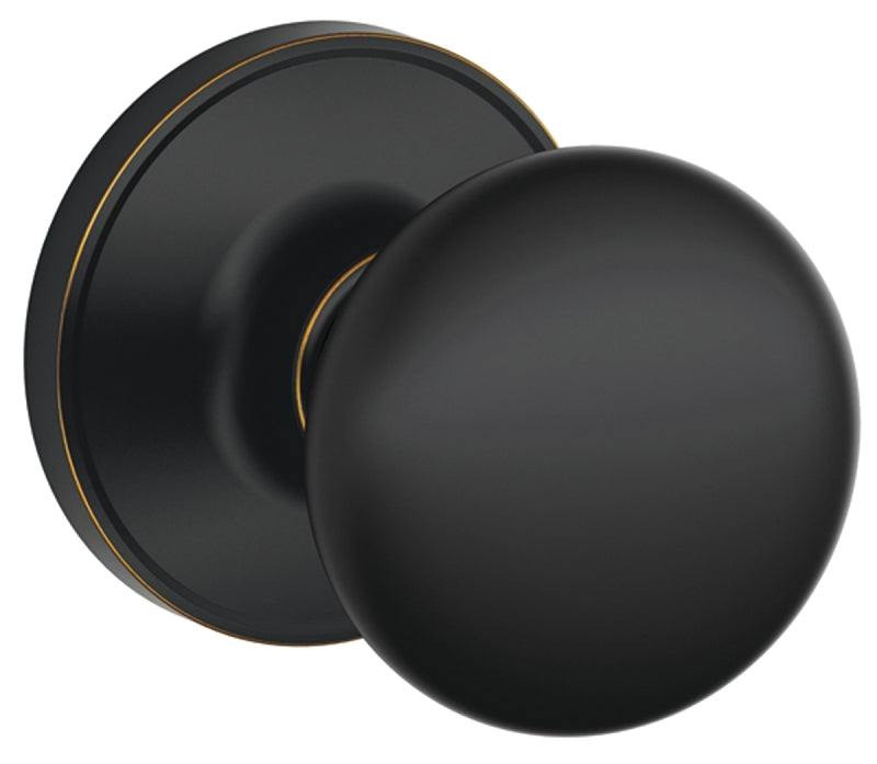 Schlage Stratus Series J10 STR 716 Passage Knob, Metal, Aged Bronze, 2-3/8, 2-3/4 in Backset, 1-5/8 x 2-3/4 in Strike