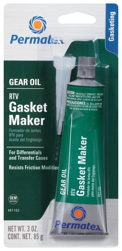 Permatex 81182 Gasket Maker, Gray, 3 oz Tube, Paste, Mild