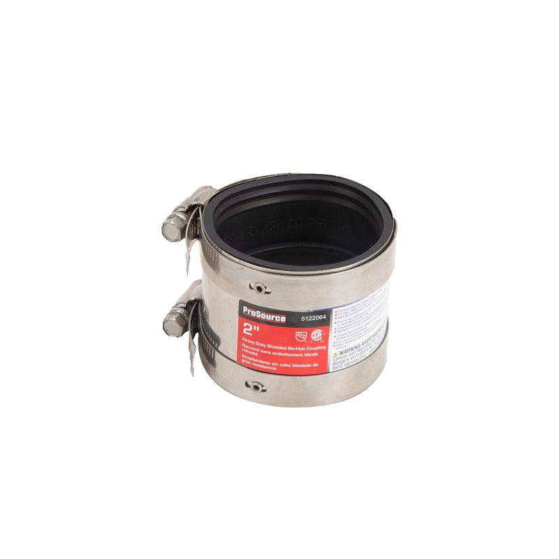 ProSource KJ-005 Coupling, 2 in, Cast Iron, Plastic or Steel to Plastic, Steel or Extra-Heavy Cast Iron Pipes