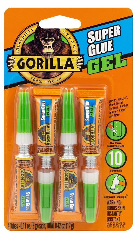 Gorilla 105809 Super Glue, Gel, Translucide, 3 g Tube