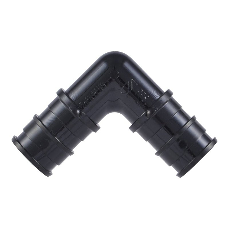 SharkBite UA248A5 Elbow, 1/2 in, Barb, 90 deg Angle, Acudel Polymer, Black, 150 to 160 psi Pressure
