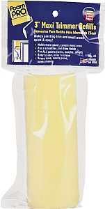 Foampro 44 Trim Roller Refill, 3/8 in Thick Nap, 3 in L, Foam Cover