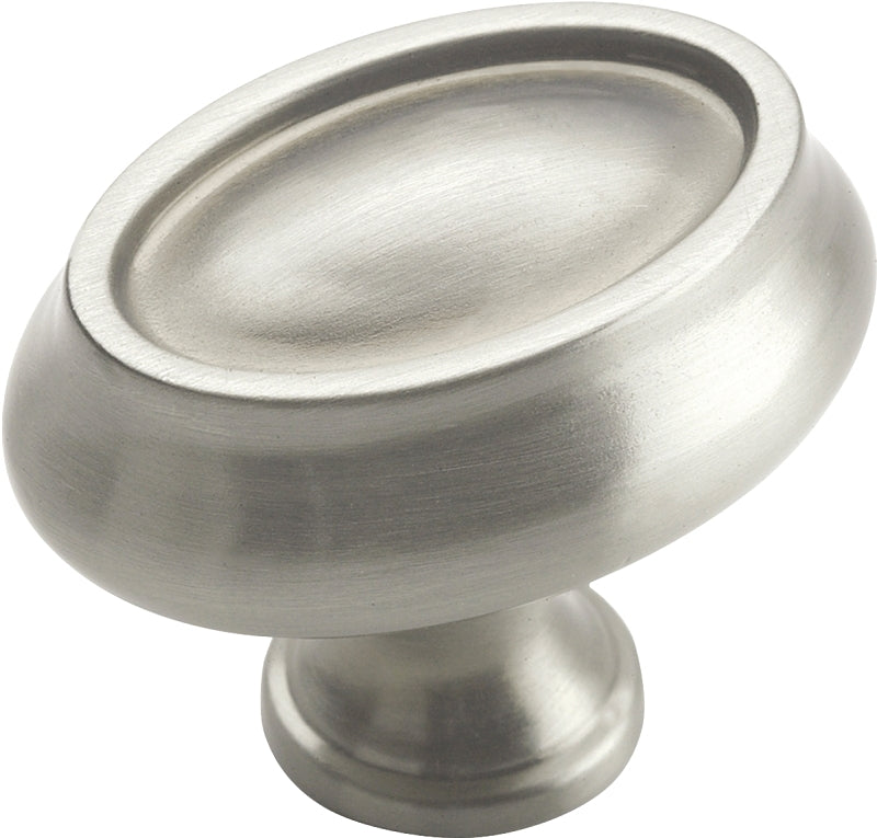 Amerock Manor Series BP26127G10 Cabinet Knob, 1-3/16 in Projection, Zinc, Satin Nickel