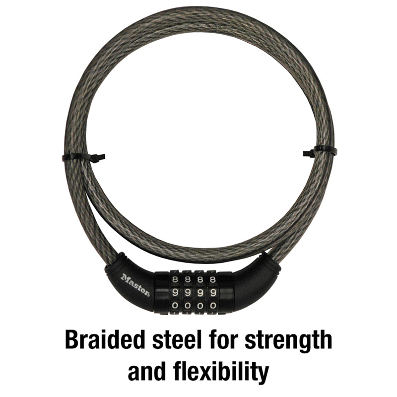 Master Lock 3/8 in. D X 60 in. L Vinyl Coated Steel Locking Cable