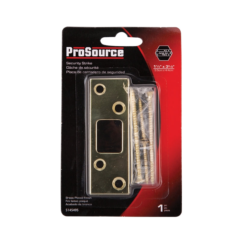 ProSource HSH-002BP-PS Security Strike, Steel, Brass, 3-5/8 in H, 1-1/4 in W