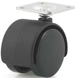 Dh Casters C-T15P1BK Swivel Caster, 1-1/2 x 1-1/2 in Plate, 1-3/4 in H Dimensions, 1-1/2 in Dia Wheel, Plastic Wheel