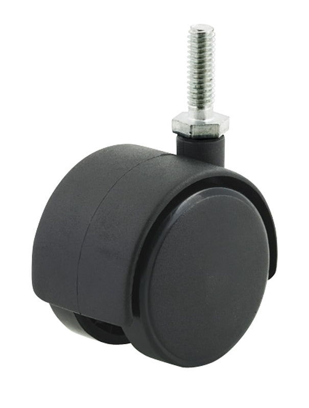 Dh Casters C-T20T1BKB Swivel Caster with Brake, Threaded Mounting, 2-3/8 in H Dimensions, 2 in Dia Wheel, Plastic Wheel