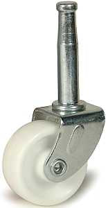 Dh Casters C-R125S1Z Swivel Caster, Stem and Socket Mounting, 1-1/2 in H Dimensions, 1-1/4 in Dia Wheel, 9/16 in W Wheel