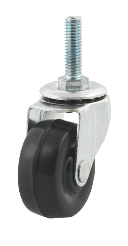 Dh Casters C-L20T2RS Swivel Caster, Threaded Mounting, 3-5/8 in H Dimensions, 2 in Dia Wheel, 13/16 in W Wheel, Black