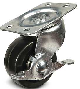 Dh Casters C-GD20RSB Swivel Caster, 1-7/8 x 2-9/16 in Plate, 2-7/16 in H Dimensions, 15/16 in W Wheel