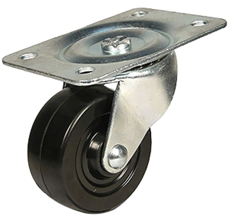 Dh Casters C-GD25RS Swivel Caster, 2-3/4 x 3-27/32 in Plate, 3-1/4 in H Dimensions, 2-1/2 in Dia Wheel, 1-1/8 in W Wheel