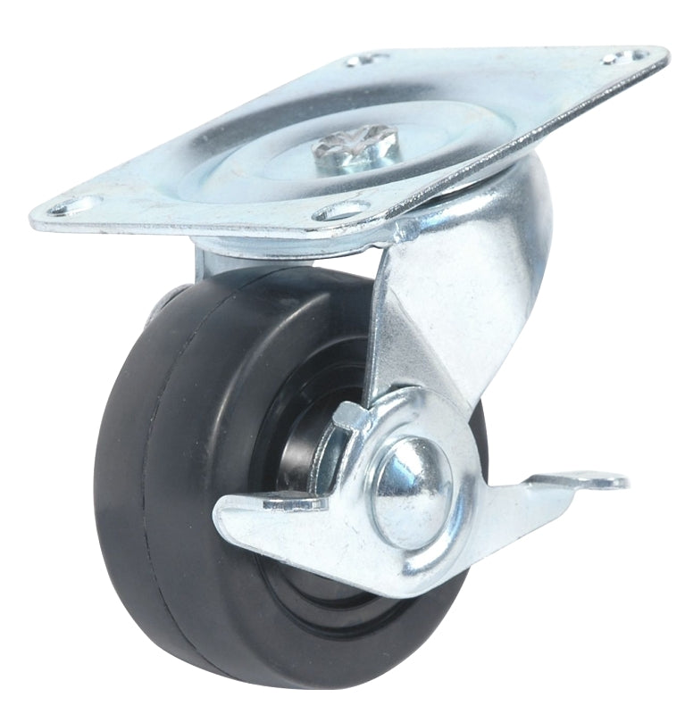 Dh Casters C-GD30RSB Swivel Caster, 3-1/8 x 4-1/16 in Plate, 3-13/16 in H Dimensions, 3 in Dia Wheel