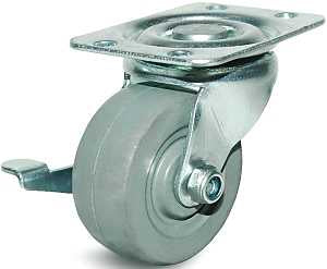 Dh Casters C-GD20MRSB Swivel Caster, 1-7/8 x 2-9/16 in Plate, 2 in Dia Wheel, 15/16 in W Wheel