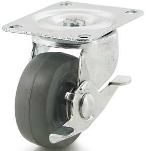 Dh Casters C-GD30MRSB Swivel Caster, 3-13/16 in H Dimensions, 3 in Dia Wheel, 1-1/4 in W Wheel