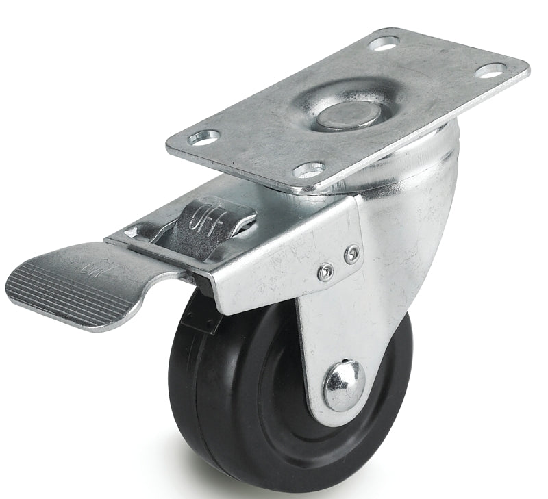 Dh Casters C-ML5P1RS Swivel Caster, 2-3/8 x 3-5/8 in Plate, 6-5/32 in H Dimensions, 5 in Dia Wheel, 1-1/4 in W Wheel