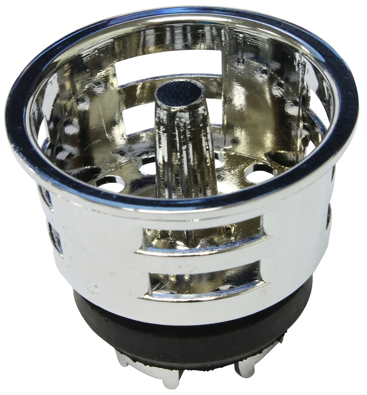 Plumb Pak PP820-29 Basket Strainer, 1-11/16 in Dia, Plastic, Chrome-Plated, For: Junior Duo Sink