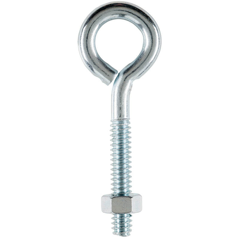 Hampton 3/16 in. X 2 in. L Zinc-Plated Steel Eyebolt Nut Included, Pack of 10