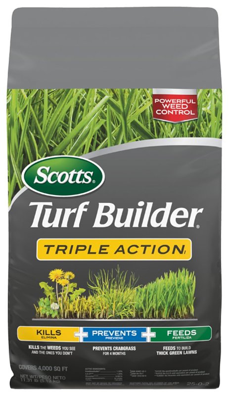 Scotts Turf Builder 26005 Lawn Fertilizer, 11.31 lb Bag, Granular, 25-0-2 N-P-K Ratio
