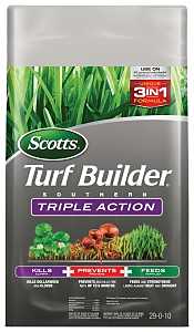 Scotts 26008A Southern Triple-Action Fertilizer Bag, Granular, 29-0-10 N-P-K Ratio