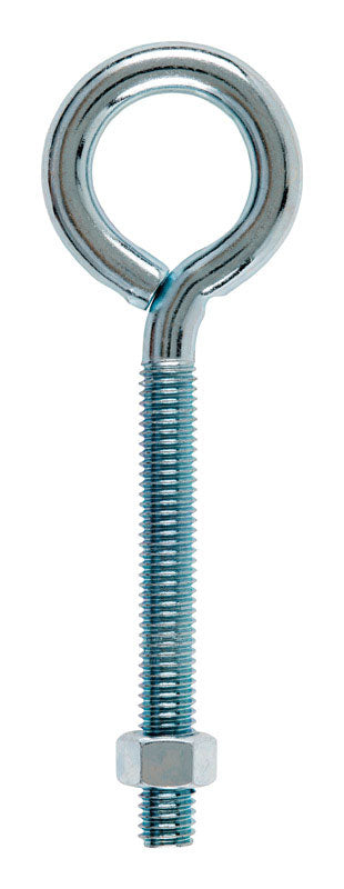 Hampton 3/8 in. X 5 in. L Zinc-Plated Steel Eyebolt Nut Included, Pack of 10