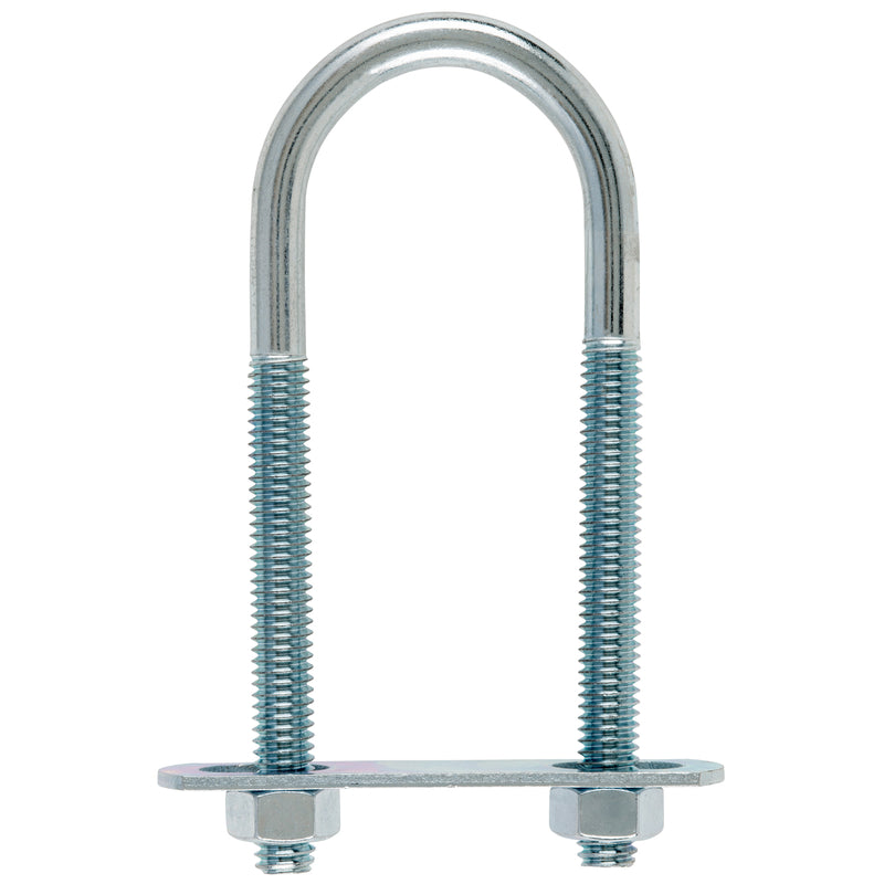 Hampton 5/16 in. X 1-3/8 in. W X 3-7/8 in. L Coarse Zinc-Plated Steel U-Bolt, Pack of 10