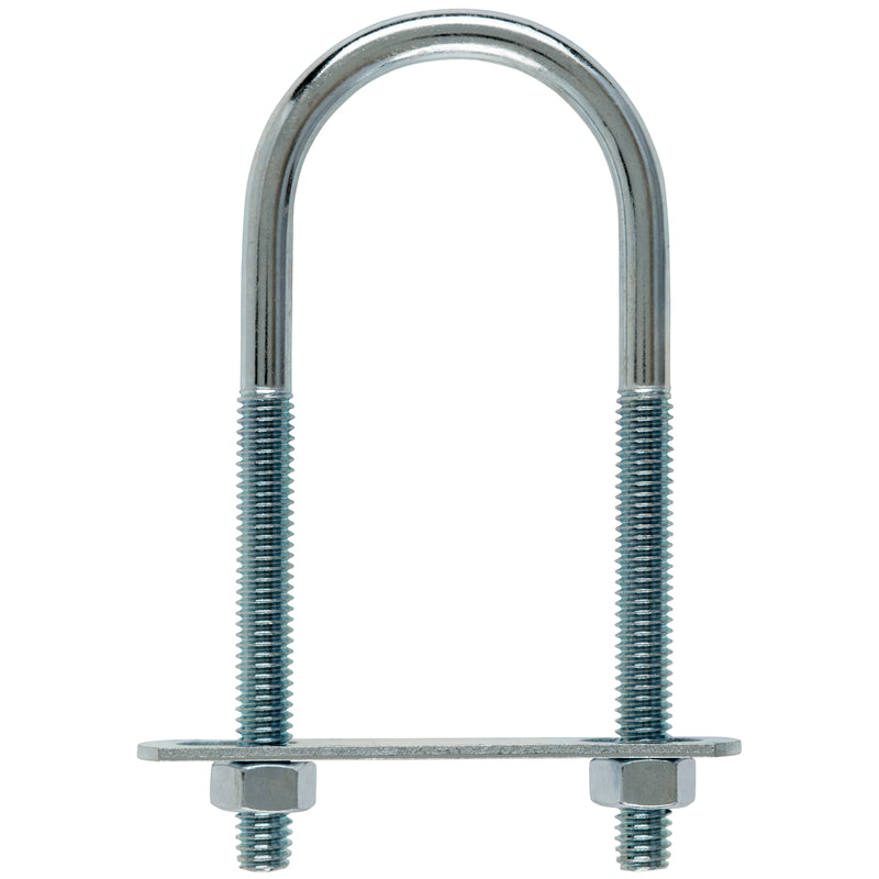 Hampton 5/16 in. X 1-3/4 in. W X 4-3/16 in. L Coarse Zinc-Plated Steel U-Bolt, Pack of 10