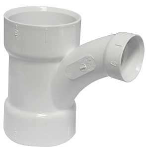 Canplas 194326 DWV Reducing Combination Tee Pipe Wye, 3 x 3 x 1-1/2 in, Hub, PVC, White, SCH 40 Schedule