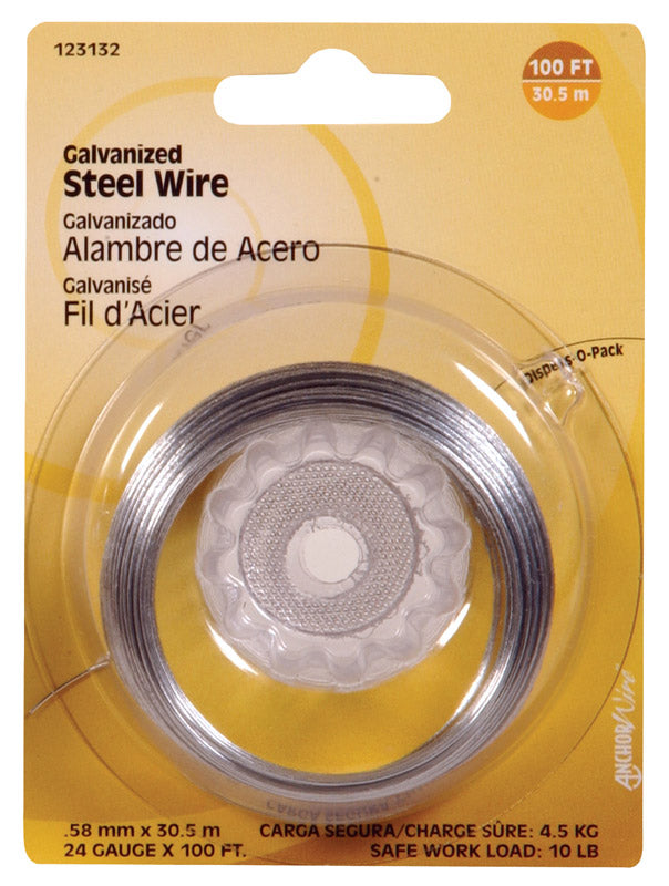 HILLMAN 100 ft. L Galvanized Steel 24 Ga. Wire, Pack of 10