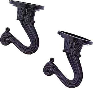 Landscapers Select GB0433L Ceiling Hook, 1-1/2 in L, 1 in H, Steel, Black, Black-Coated, Wall