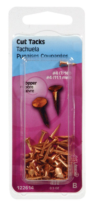 HILLMAN No. 6 X 1/2 in. L Copper Cut Tacks 0.5 pk, Pack of 6