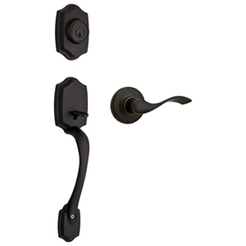 Weiser Brentwood x Belmont Series 9GLC94710-004 Handleset, 3 Grade, Venetian Bronze, 2-3/8 to 2-3/4 in Backset
