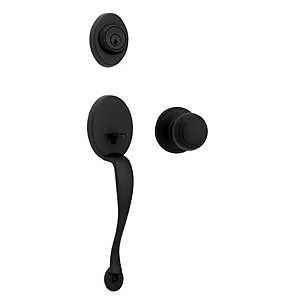 Weiser Augusta x Troy Series 9GA94710-020 Handleset, 2 Grade, Iron Black, 2-3/8 to 2-3/4 in Backset, 1-3/4 in Thick Door