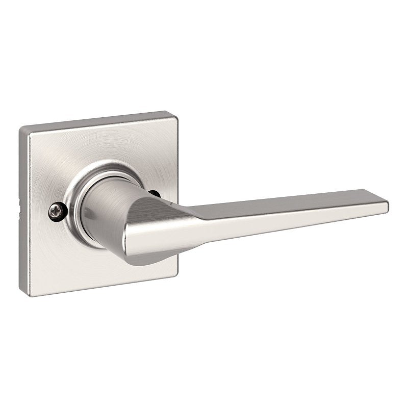Weiser Elements Hollis Series 9GLC120-103 Dummy Door Handle, Lever Handle, Contemporary Design, Satin Nickel