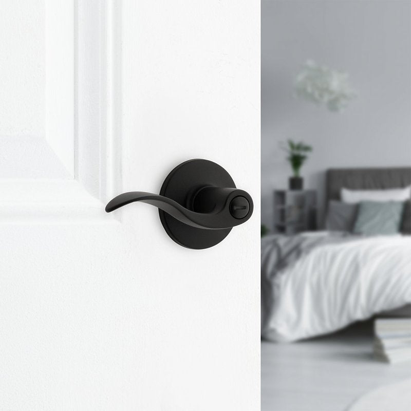 Weiser Safe Lock Layton 9SL30000-092 Privacy Door Handle, Traditional Design, Lever Handle, Matte Black, Turn Piece