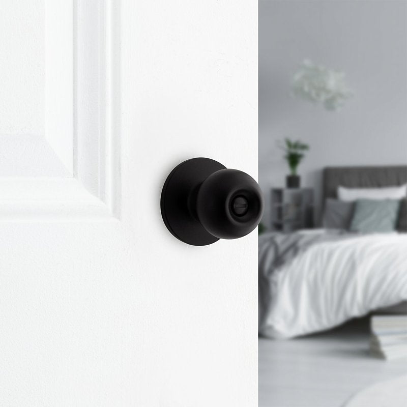 Weiser Safe Lock Regina Series 9SK30000-054 Privacy Door Handle, Transitional Design, Knob Handle, Matte Black