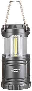 PowerZone LP-6378-COB Collapsible Camping Lantern, LED Lamp, White, ABS, Silvery Black Gun-Metal Finish, Pack of 6