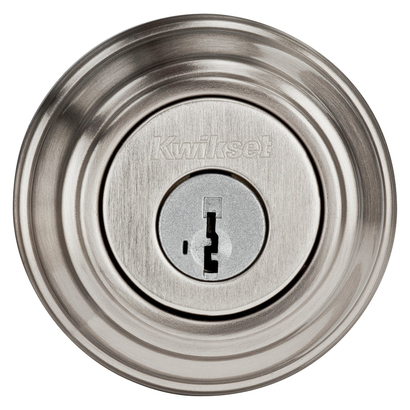 Kwikset 99800-123 Deadbolt, 1 Grade, Metal, Satin Nickel, 2-3/8, 2-3/4 in Backset, KW1, K4 Keyway
