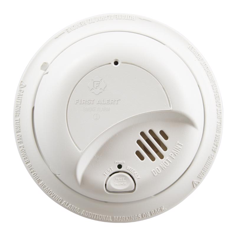 First Alert 9120B Smoke Alarm, 120 V, Ionization Sensor, 85 dB, White