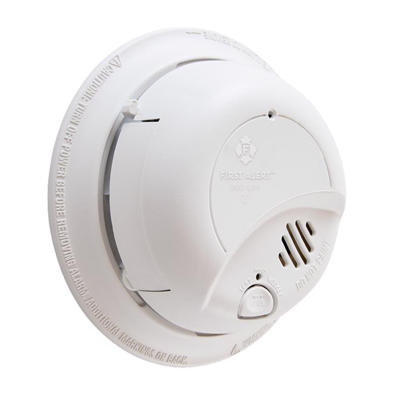 First Alert 9120B Smoke Alarm, 120 V, Ionization Sensor, 85 dB, White