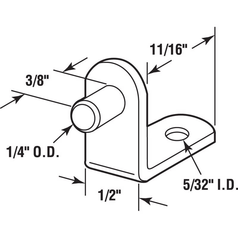 Richelieu Onward Silver Steel Shelf Support Peg .625 in. L 44 lb, Pack of 5